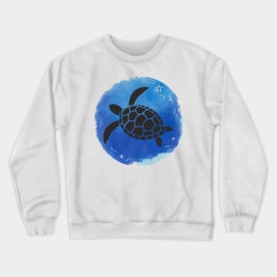 watercolor with turtle silhouette Crewneck Sweatshirt